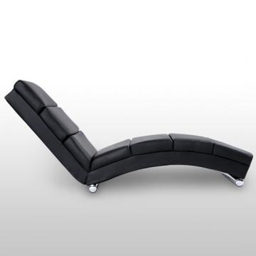 Chaise longue fauteuil de relaxation terrasse jardin salon détente NOIR