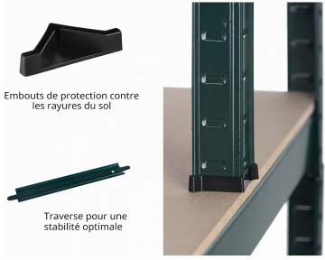Etabli:étagère (180x100x60cm) charge lourde - 8