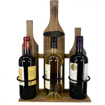 Casier bouteilles fait main / 3 bouteilles plate-forme