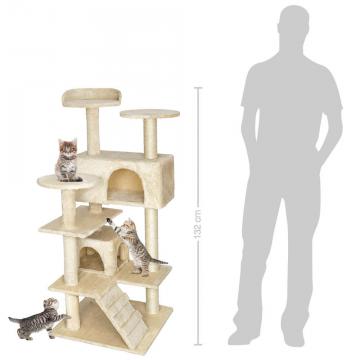 Arbre à chat griffoir grattoir avec 2 grottes * 132cm