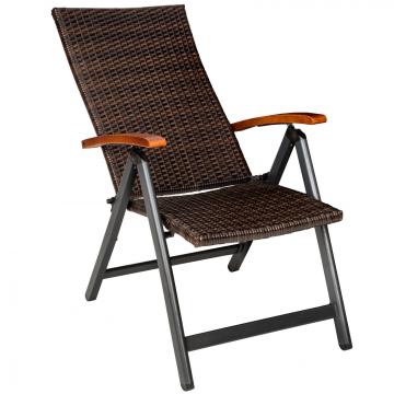 Fauteuil pliable en aluminium poly rotin chaise multi-positions terrasse jardin