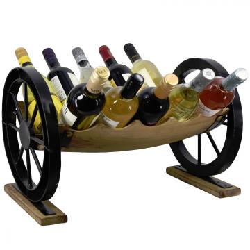 Casier bouteilles fait main / Grande charrette - roue support