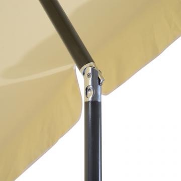 Parasol 2x1,25m - Rectangulaire Inclinable Imperméable Beige