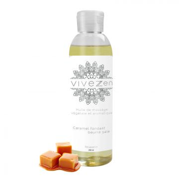 HUILE DE MASSAGE, MODELAGE 100% VÉGÉTALE 200 ML OU 1L / 16 PARFUMS / 200ml - Caramel fondant beurre salé