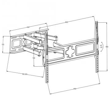 Support mural tv - support télé - support tv mural orientable