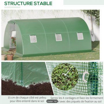 Serre de Jardin Tunnel 13,5 m² - 4,5x3m - 2