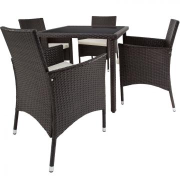 Salon de jardin resine - 4+1 / Mixed-marron