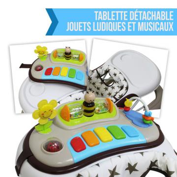 TROTTEUR ÉVOLUTIF MUSICAL PLIABLE RÉGLABLE EN HAUTEUR