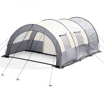 Tente tunnel camping 4 personnes familiale étanche randonnée bleu / Gris