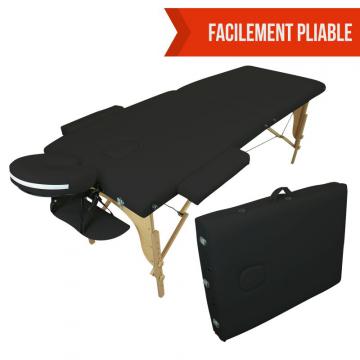 Table de massage BOIS 2 zones pliante - Différents coloris