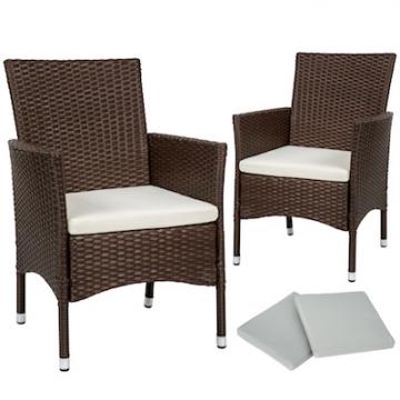 Fauteuil exterieur - chaise tressée x2 / Marron
