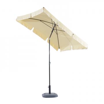 Parasol 2x1,25m - Rectangulaire Inclinable Imperméable Beige