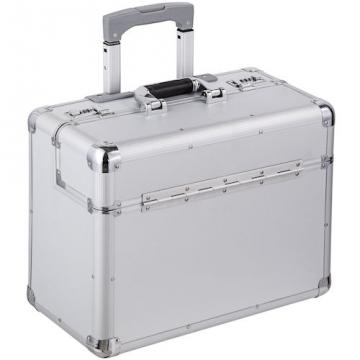 Pilot case trolley valise mallette de pilote sac à roulettes poignée noir-6