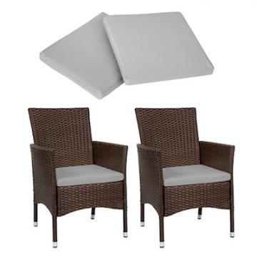 Fauteuil exterieur - chaise tressée x2 / Marron