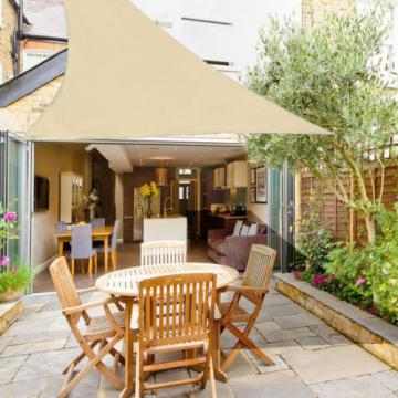 Voile d'ombrage de soleil Jardin Patio Fête l'écran Solaire 98% résiste aux U / Crème - 3,60 x 3,60 x 3,60m - Triangle