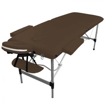 Table de massage Alu - 2 zones pliante - Différents coloris / Marron foncé