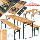 Salon de jardin bois - table et bancs