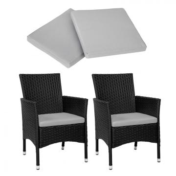 Chaise fauteuil de jardin siège - poly rotin résine tressée terrasse NOIR