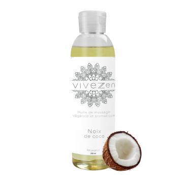 HUILE DE MASSAGE, MODELAGE 100% VÉGÉTALE 200 ML OU 1L / 16 PARFUMS / 200ml - Noix de coco