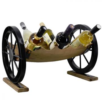 Casier bouteilles fait main / Grande charrette - roue support