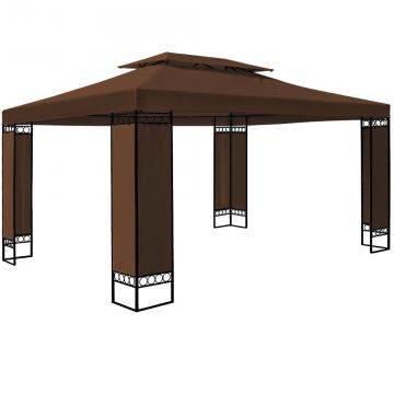 Tonnelle tente jardin metal pavillon barnum réception 3x4m / Marron