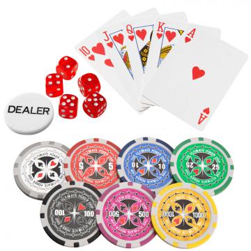 Mallette Poker laser jetons de poker set de poker poker cards alu valise coffret / Noir - 300 jetons
