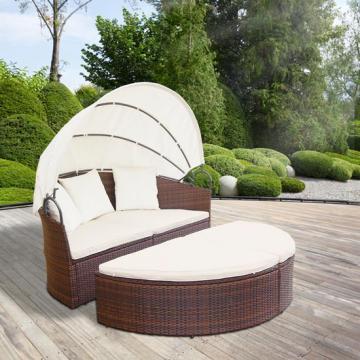 Lit de jardin rond - Ø180cm - Dif. Coloris. / Marron
