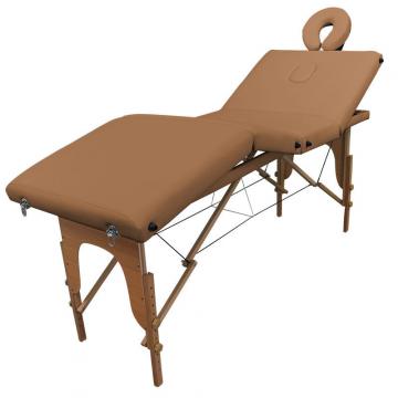 Table de massage Bois - 4 zones - pliante / Marron clair