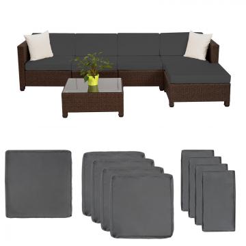 Ensemble Salon de jardin Résine Tressée Poly Rotin Aluminium noir / Antique