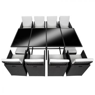 Meubles en rotin noir 8 chaises + 4 tabourets + 1 Table(copie) / Mixed-marron