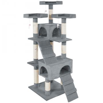 Arbre à chat 170 cm - Griffoir, Grattoir, Tronc + 4 Souris / Gris