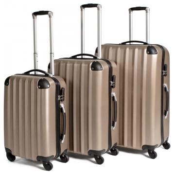 Valise rigide x3 / Marron clair