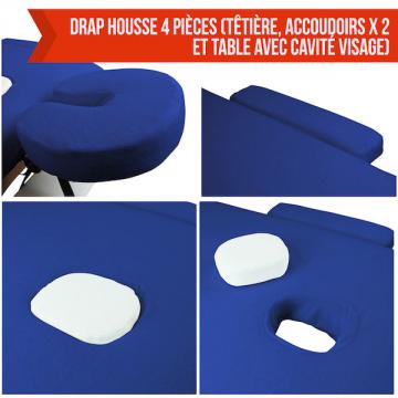 Drap housse protection eponge / Bleu azur