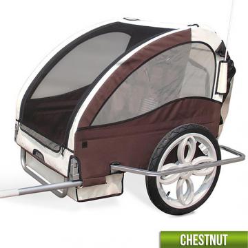 Remorque Vélo - Modèle sans suspension et mode jogger / Gris