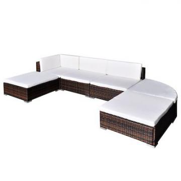 Salon de jardin resine - 16 pieces / Marron