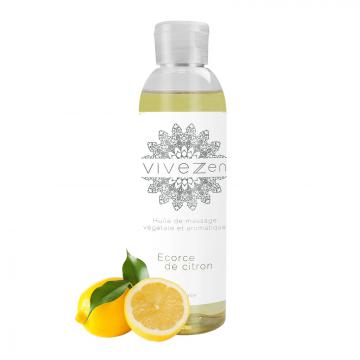 HUILE DE MASSAGE, MODELAGE 100% VÉGÉTALE 200 ML OU 1L / 16 PARFUMS / 200ml - Ecorce de citron