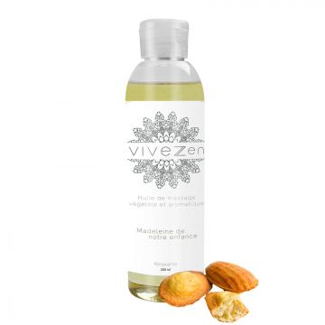 HUILE DE MASSAGE, MODELAGE 100% VÉGÉTALE 200 ML OU 1L / 16 PARFUMS / 200ml - Madeleine de notre enfance