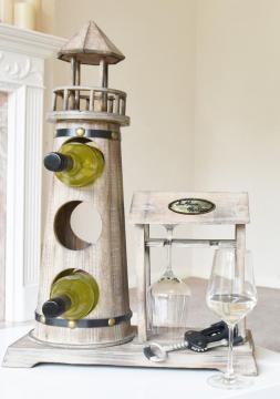 Casier bouteilles fait main / Phare plateau