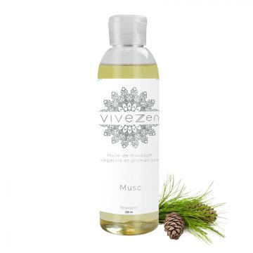 HUILE DE MASSAGE, MODELAGE 100% VÉGÉTALE 200 ML OU 1L / 16 PARFUMS / 200ml - Musc