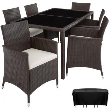 Salon de jardin resine - 6+1 / Mixed-marron