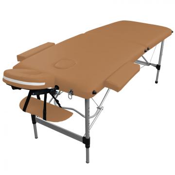 Table de massage Alu - 2 zones pliante - Différents coloris / Marron clair