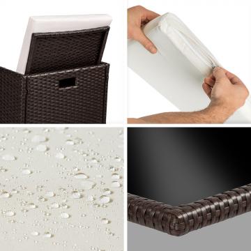 Meubles en rotin noir 8 chaises + 4 tabourets + 1 Table(copie) / Antique