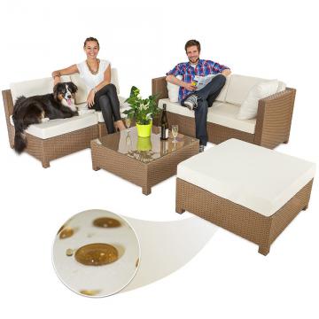 Ensemble Salon de jardin Résine Tressée Poly Rotin Aluminium noir / Brun