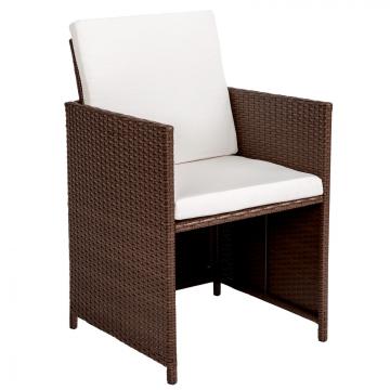 Meubles en rotin noir 8 chaises + 4 tabourets + 1 Table(copie) / Mixed-marron