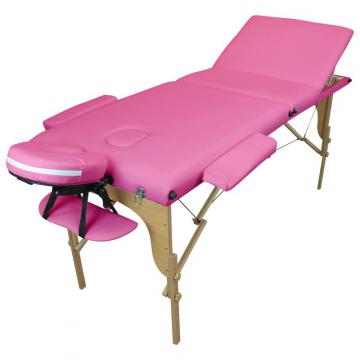 Table de massage BOIS 3 zones pliante / Rose