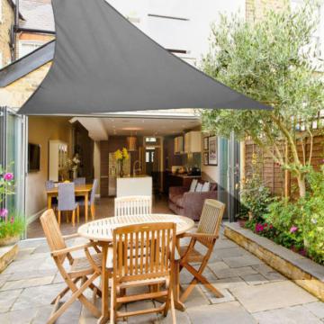 Voile d'ombrage de soleil Jardin Patio Fête l'écran Solaire 98% résiste aux U / Anthracite - 3x3x3m - Triangle