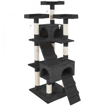 Arbre à chat 170 cm - Griffoir, Grattoir, Tronc + 4 Souris / Noir
