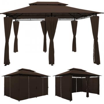Tente TOPAS pavillon tonnelle de jardin 3*4 mètres / Marron