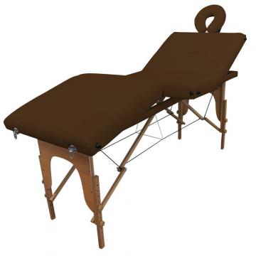 Table de massage Bois - 4 zones - pliante / Marron foncé