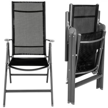 Salon Ensemble Mobilier de Jardin alu+verre,  6+1 - Gris / Gris foncé